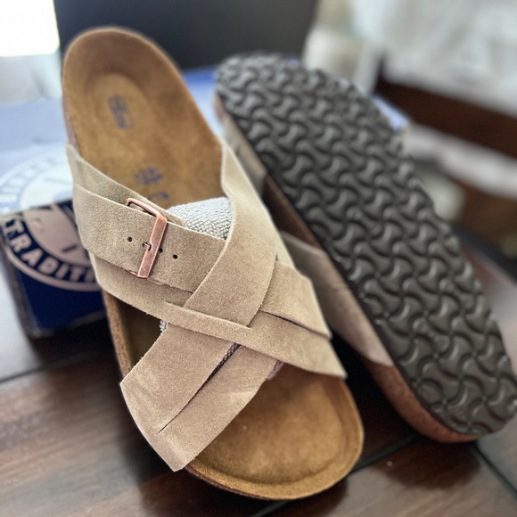 Birkenstocks Lugano Suede Taupe
